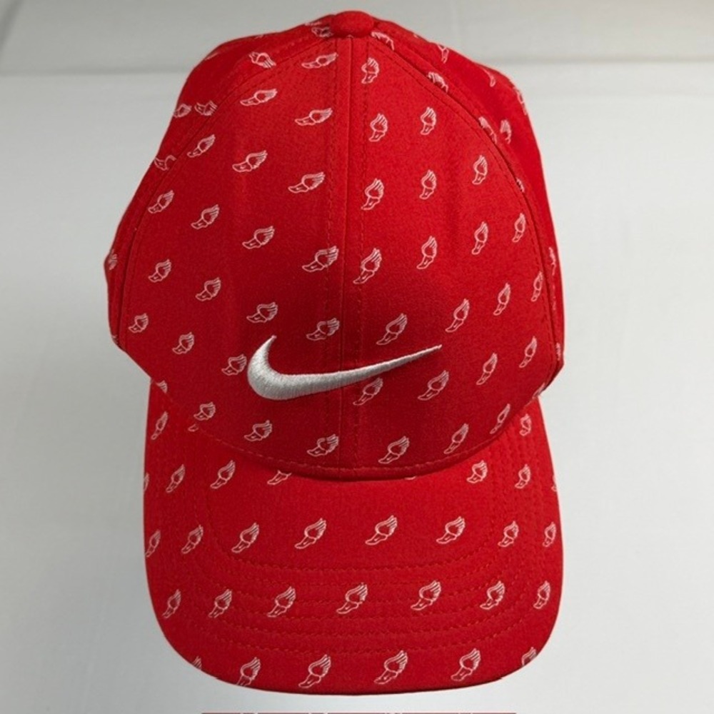 Nike Classic99 Dri-FIT Hat Red Winged Foot Track Field Swoosh Baseball Cap